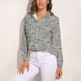thumbnail image 3 of North America Freshwater Fish Group Long Sleeve Blouse Woman Streetwear Casual Shirts Summer Oversize Woman Streetwear Clothing Birthday Present, 3 of 7