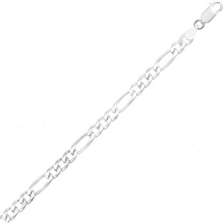 Sterling Silver 4mm Italian Figaro Chain Necklace, 20