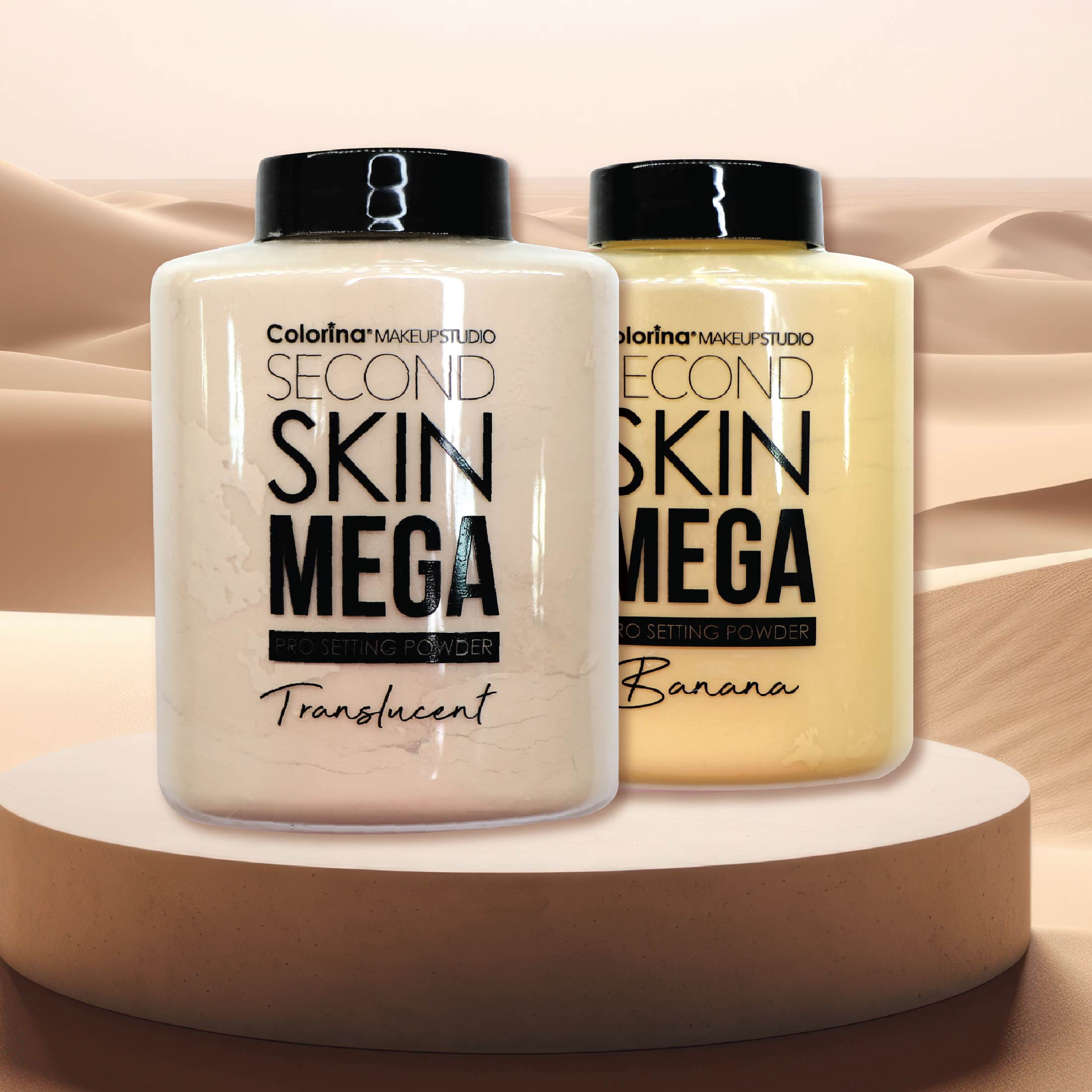Colorina Makeup Studio Second Skin Collection Mega Pro Setting Banana Loose Powder 2.28 oz