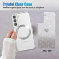 thumbnail image 3 of Magnetic for Samsung Galaxy S21 Case,Clear Slim Love Heart Pattern Cute Luxury Glitter Shiny Sparkle Samsung S21 Phone Case,Soft Shockproof Samsung S21 Case Compatible with MagSafe,Silver, 3 of 7