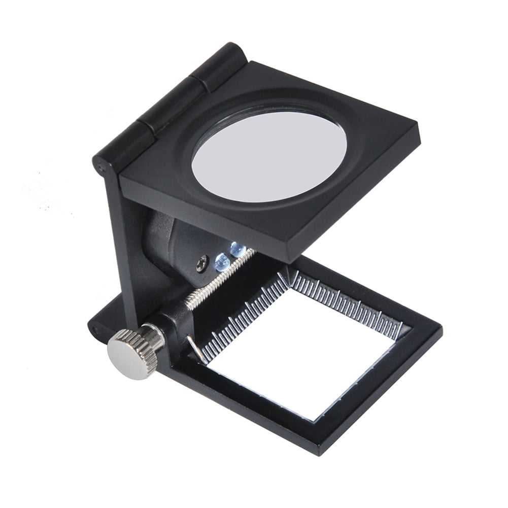 Tebru Cloth Magnifier Folding Metal Linen Tester Cloth 10x Magnifier Printers Loupe W 2 Led Walmart Com Walmart Com