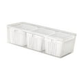 thumbnail image 2 of CoudarTitie Divided Serving Tray Refrigerator Organizer Bin with Lid, Food Storage Container White, 2 of 9