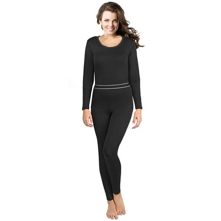 Rocky Women's Thermal Underwear, 2 pc Ultra Soft Warm Fleece Lined Long Johns, Top & Bottom
