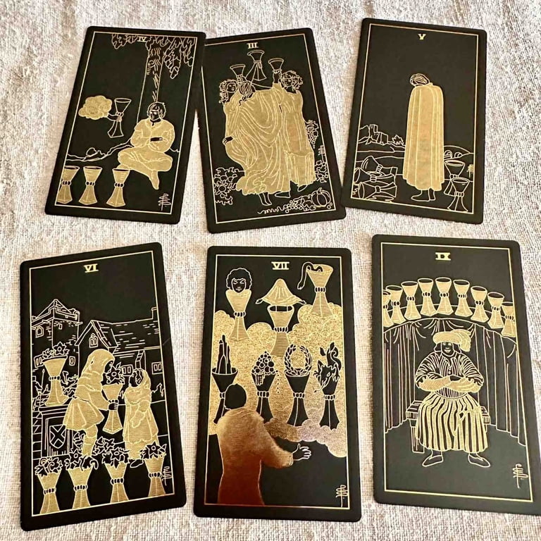 SUNHHX Tarot Cards Deck – 78 Cards With Gold Foil, PVC Waterproof & Wrinkle Resistant, Includes Guidebook For Beginners