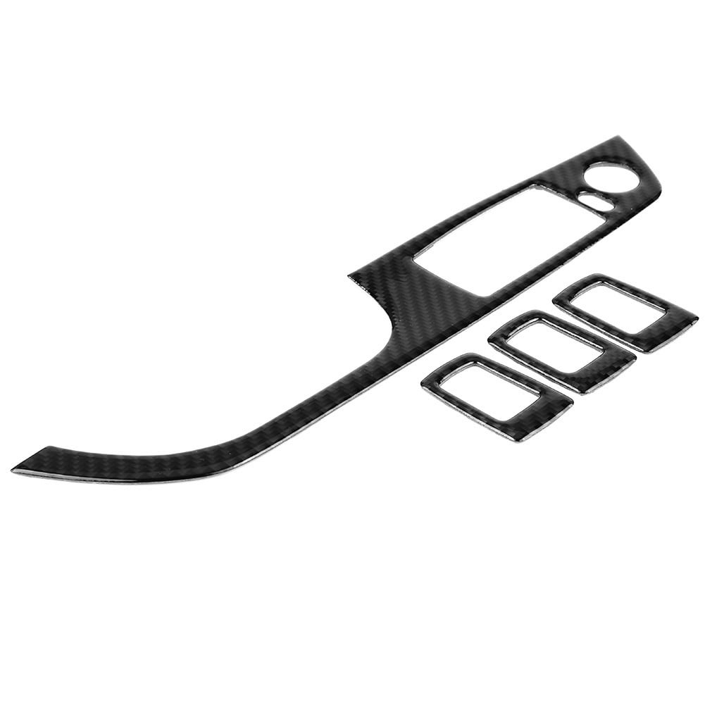 Tebru Carbon Fiber LHD Car Window Lift Switch Button Panel Frame Cover