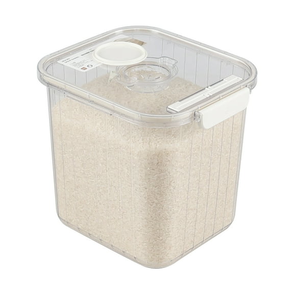 Dehouse 22 Lbs Plastic Clear Rice Airtight Dry Food Storage Containers with Flip Lid, Large Food Storage Airtight Pantry Containers