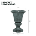thumbnail image 3 of 20" Tall Garden Urn Planter Pedestal Planter Holder Backyard Outdoor Décor Green, 3 of 10