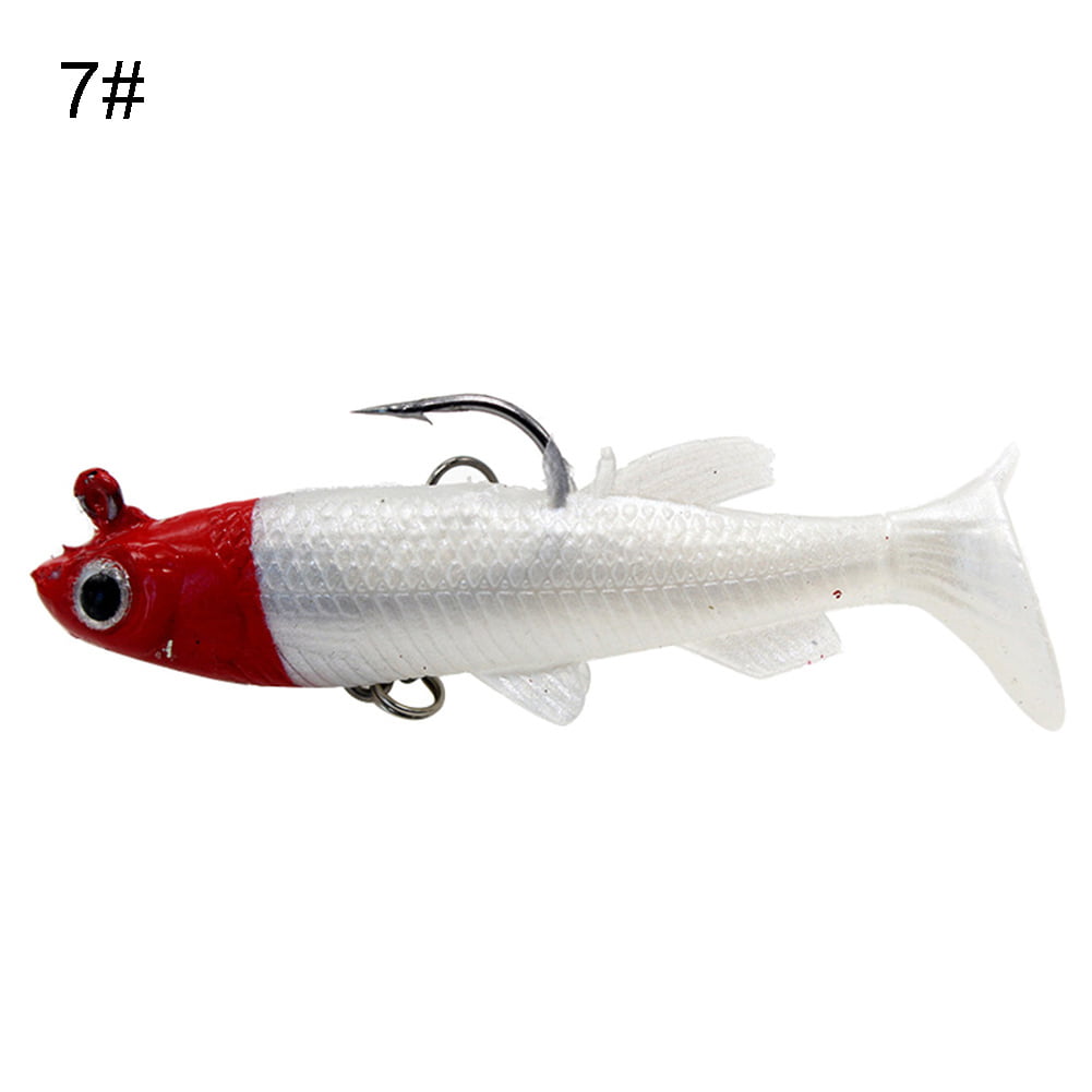 Dr.Fish Soft Fishing Swimbait 1OZ Striper Lures 5 Soft Fishing Lure  Saltwater Large Pre-Rigged Fishing Soft Bait with Treble Hooks Sinking  Artificial