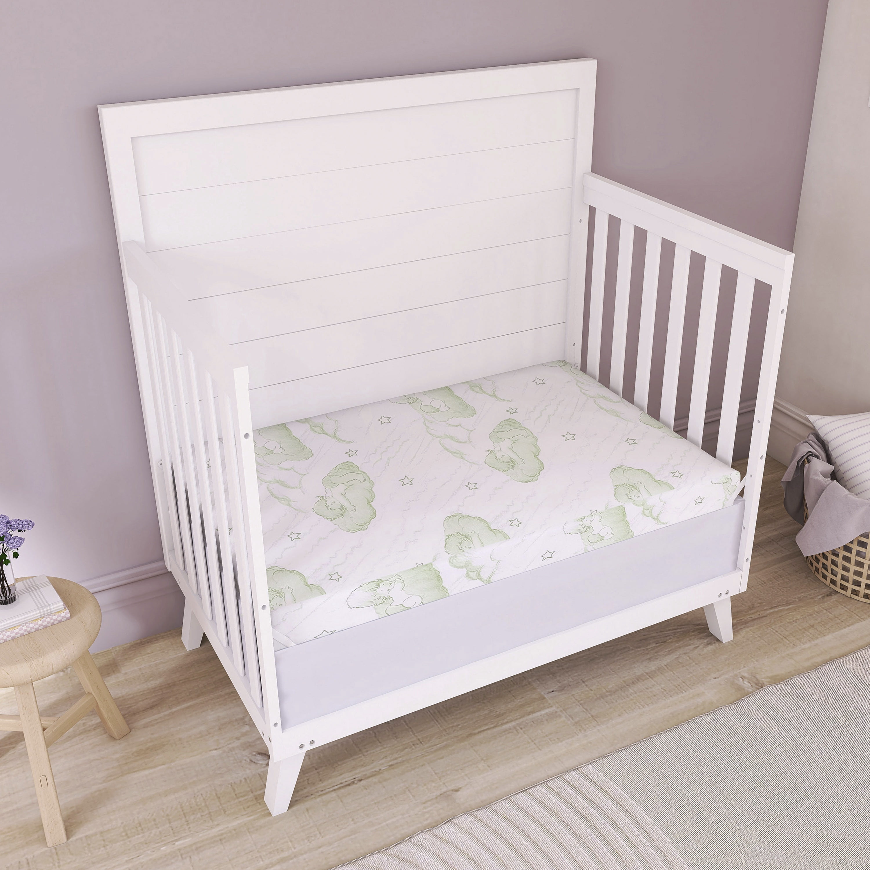 Dream On Me Aster 1.5" Fiber Portable Mini Crib Mattress, Green