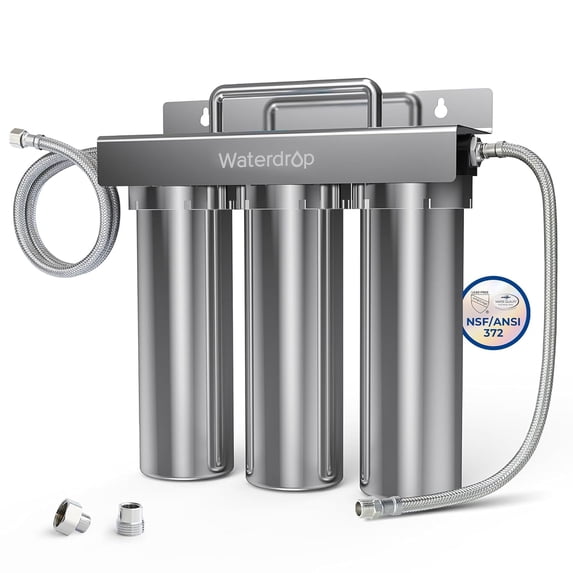 Restored Waterdrop TST-UF 0.01μm Ultra-Filtration Under Sink Water Filter System, Stainless Steel Water Filter for Sink, 5X Service Life Under Sink Water Filtration System (Refurbished)