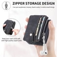 thumbnail image 4 of for Samsung Galaxy Z Flip 5 Wallet Case, with Card Holder Retro 2 in 1 Detachable Zipper Flip Wallet Kickstand Premium PU Leather Protective Phone Cover for Samsung Galaxy Z Flip 5 5G, Black, 4 of 10
