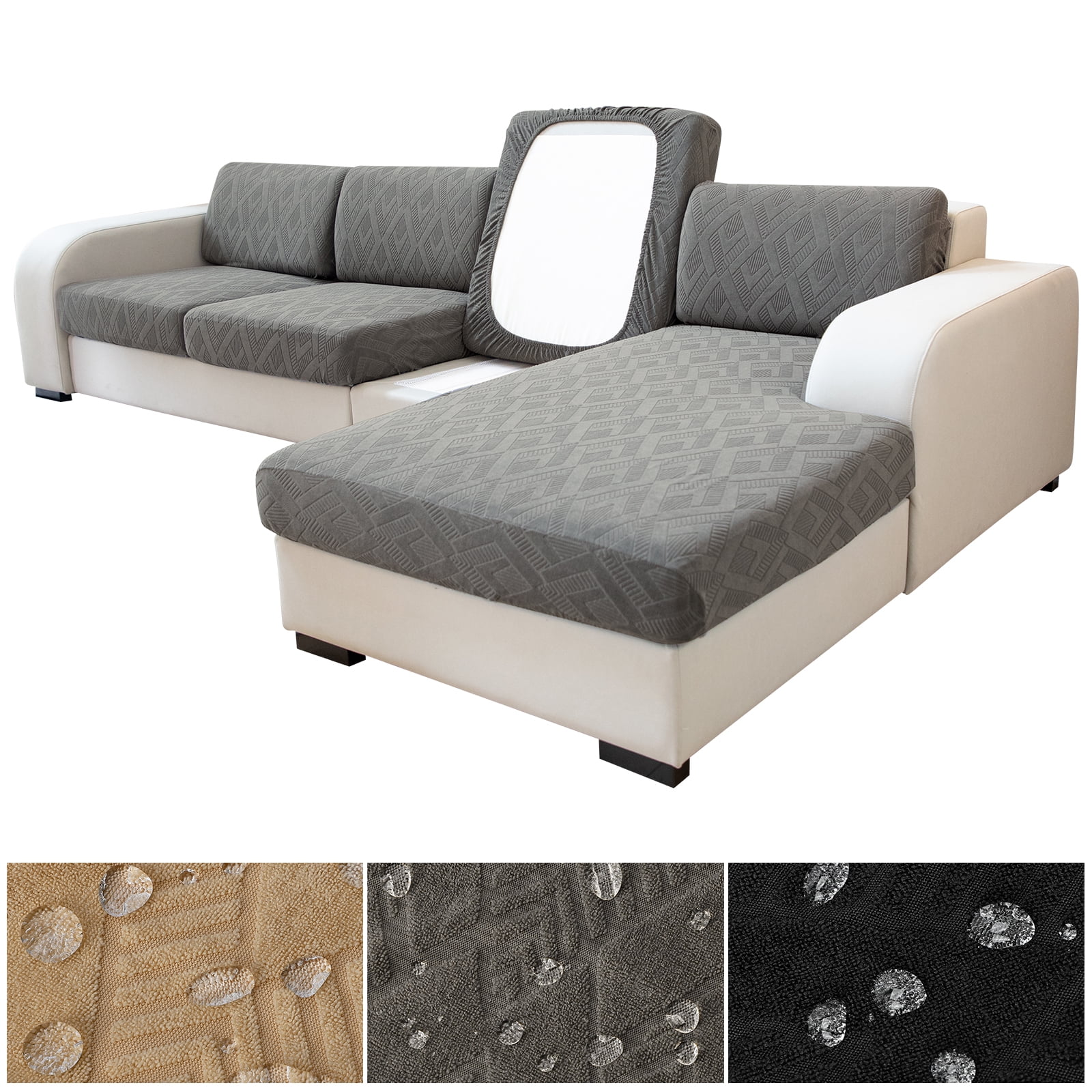 Rosnek Universal Sofa Slipcover, Water Resistant Stretch Couch Cushion Cover Slipcovers