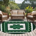 thumbnail image 5 of St Patricks Day Round Area Rug 5ft, Green Shamrock Farmhouse Wooden Grain Washable Non-Slip Circle Rugs for Bedroom Living Room Kitchen, Soft Low Pile Carpet for Dining Room Playroom Nursery, 5 of 9