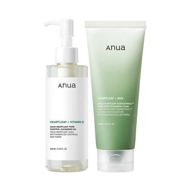 Aceite y espuma limpiadores Double Cleanser Duo ANUA Heartleaf Pore Control