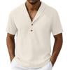 thumbnail image 3 of Enridrech Men's Fashion Collared Shirt Short Sleeve Tops with Button Soft Breathable Tee Slim Casual Summer Top, 3 of 6