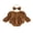Brown, variant on RUINIXCW Infant Girl Outfit Puff Long Sleeve Square Neck Bubble Romper and Headband