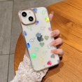 thumbnail image 4 of Compatible for iPhone 14 Case Laser Heart Pattern, Cute Glitter Bling Rainbow Holographic Heart Clear Case for Women Girls Soft TPU Shockproof Camera Protective Back Cover Case - Heart, 4 of 10