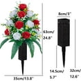 thumbnail image 5 of Sets of Artificial Cemetery Flowers， Outdoor Grave Decorations Roses，Accompanied by Long Nail Vases，Lasting and Non-Bleed Colors. (8 Heads (red+White)), 5 of 5
