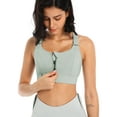 Women Front Closure Workout Bra Padded High Impact Comfortable Sport Bra Racerback Adjustable