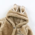 thumbnail image 4 of LFEOOST Toddler Baby Fleece Pants Pullover Tops Set Winter Warm Sweatshirt Pants 2pcs Set with Bear Warm Hooded Outfits Khaki 8 Years, 4 of 5