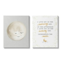 Stupell Industries Adorable I Love You Moon Quote Illustration , 16 x 20, Design by House Fenway