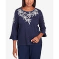 thumbnail image 4 of Alfred Dunner Womens Embroidered Flowers Flutter Sleeve Top, 4 of 6