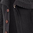 thumbnail image 3 of Awdenio Men's Casual Solid Color Long Sleeved Thickened Cardigan Jacket Sweater, 3 of 3