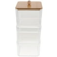 thumbnail image 1 of GOOHOCHY Caja de almacenamiento transparente para hisopos de algodón de viaje, contenedor de hisopos de algodón de tres capas, 1 of 8