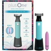 plusOne Intimate Groomer Set Includes Body Hair Trimmer and Mini Travel Personal Massager Bullet