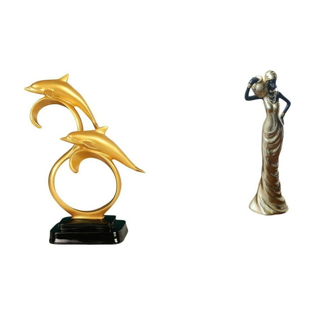 Figura de delfín, figura africana, adorno de escritorio, estatua tribal de resina, coleccionable, ideal para regalar, decoración del hogar, exhibición