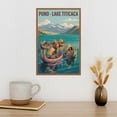 thumbnail image 3 of Retro Puno Peru Travel Poster Featuring Traditional Boats And Mountain Views Canvas Poster, 3 of 8
