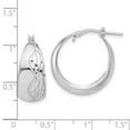 thumbnail image 2 of 925 Sterling Silver Rhodium Plated Polished and Textured Hoop Earrings 21.63x21.55mm Wide Hoop Earring for Women, 2 of 2