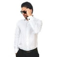 Slim Fit White Double French Cuff Men's Dress Shirt Spread Collar With Cufflinks Size 16 Large