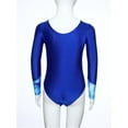 thumbnail image 4 of Hansber Rhythmic Gymnastics Leotards for Girls Long Sleeve Rhinestones Printed Figure Ice Skating Bodysuit Royal blue 12, 4 of 7