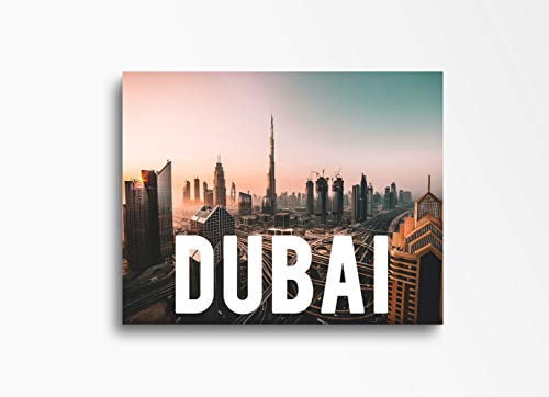 Dubai Skyline Cityscape Double Canvas Print Large Picture Wall Print 