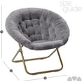 thumbnail image 2 of AOJDVE Faux Fur Saucer Chair, Foldable Comfy Bedroom Chair, Cozy Dorm Lounge Chair for Kids, Teens, and Adults, X-Large, Grey, 2 of 18