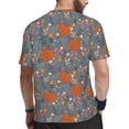 thumbnail image 2 of Wukai Floral Squirrel Print Men's Short-Sleeved Mesh T-Shirt,Quick-Dry Short Sleeve Workout T-Shirt-4X-Large, 2 of 8