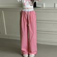 thumbnail image 6 of Fozruso Girls Casual Pants Girls Pants Casual Straight Leg Checkered Print Elastic Waist Comfortable Daily Wear For Kids Age 6 15 For School Outdoor Vacation Spring Summer Fall Sizes 160, 6 of 6