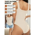 thumbnail image 3 of 2 pcs Women's Ribbed Tummy Control Bodysuit - Seamless Sleeveless Shaping Camisole with Soft Stretch Fabric, Elegant Black for Casual Attire & Special Occasions, Body Shaping, Adjustable Fit, 3 of 7