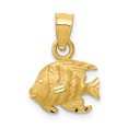 thumbnail image 1 of 14k Yellow Gold Fish Necklace Charm Pendant Sea Life, 1 of 6