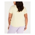 thumbnail image 2 of BAR III T-Shirt à Manches Courtes Col Rond Jaune pour Femmes Plus 2X, 2 of 3