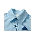 thumbnail image 2 of Qmyliery Breathable Summer Little Boys Shirt, Creative Striped/Plaid Short Sleeve Lapel Single-breasted Bow Tie Top Casual Clothes, 2 of 5
