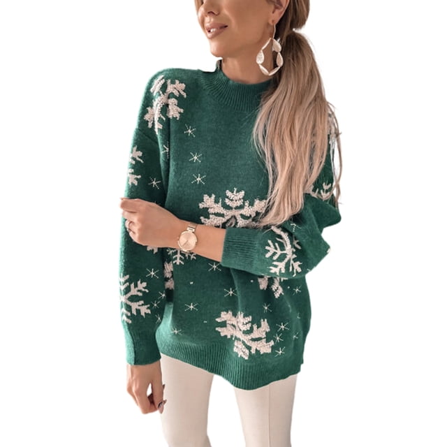 Bellella Pull Confortable pour Femmes Col Roulé Mi-Haut Manches Longues Pull Tricoté Chic Vert S