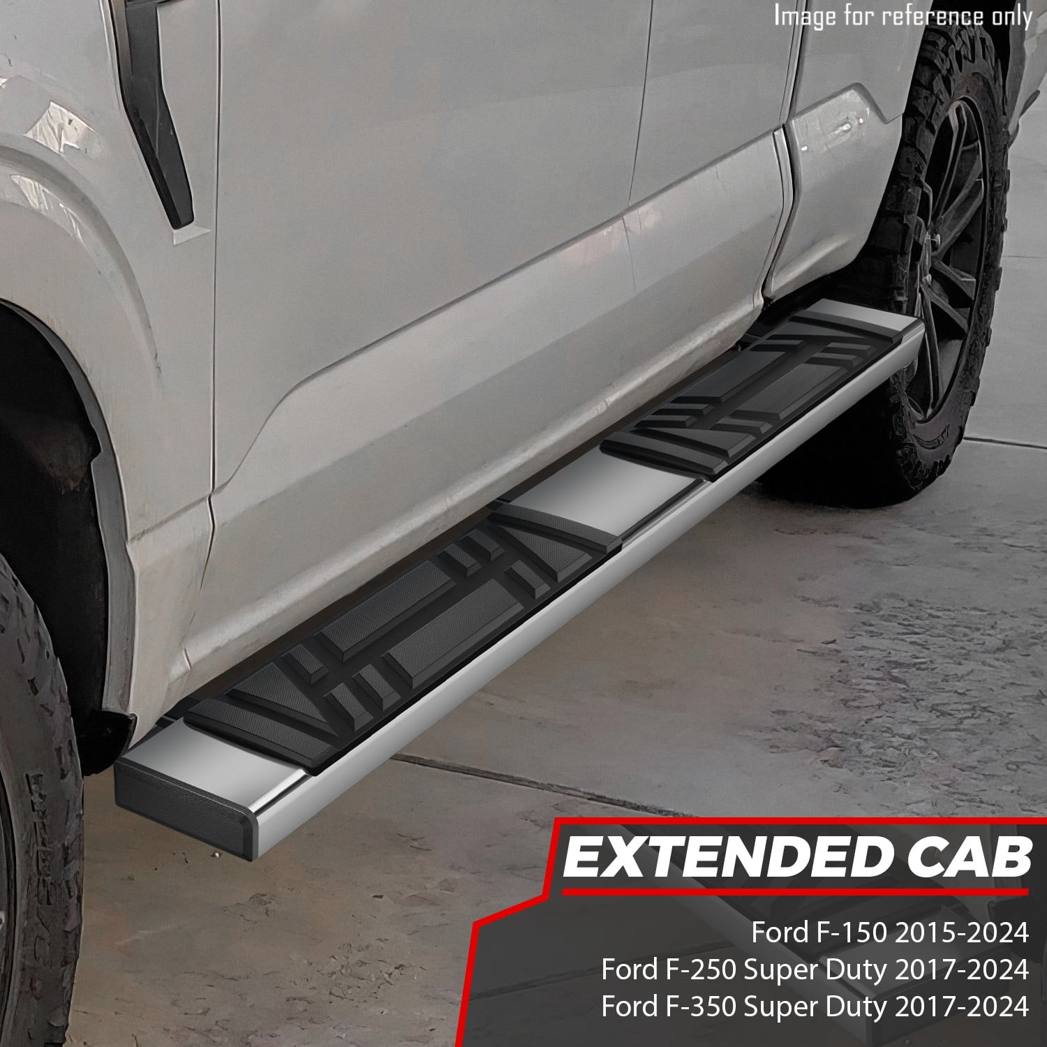 DNA Motoring 6.5" Side Step Nerf Bars Running Boards for 15-24 F150-F350 Super Duty Extended Cab