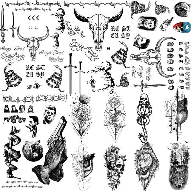 Set de Tatuajes Temporales XIYOKA Halloween Cara 12 Hojas