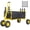 Yellow+Black, variant on LuckyNote Heavy Duty Foldable Fishing Cart, 9.85″ Off‑Road Wheels for Sand, Rod Holders, Umbrella Holder, 550 lb Capacity, Yellow+Black