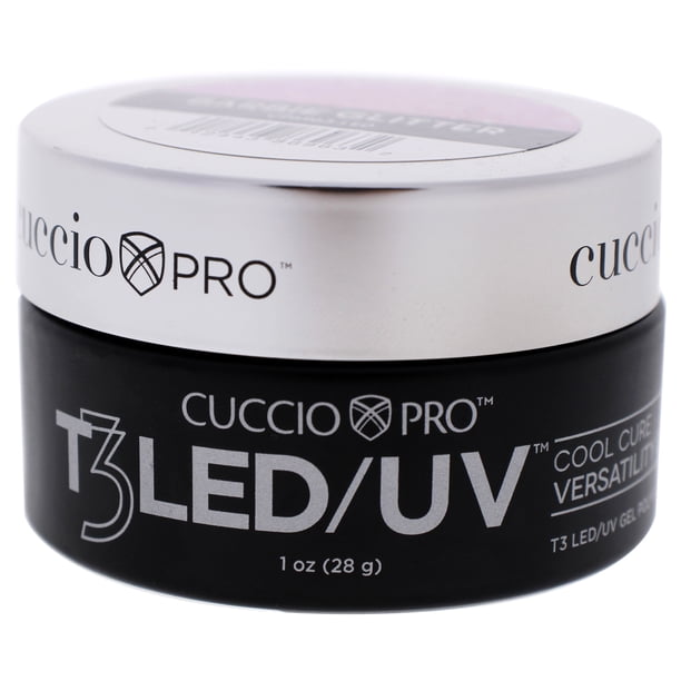 Gel para uñas Cuccio Pro T3 Cool Cure Versatility - Barbie Glitter 1 oz