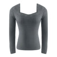 thumbnail image 4 of ZJXFGS Womens Going Out Tops Womens Long Sleeve Tops Tops for Women Trendy Fall Outfits for Women 2025 Gray M, 4 of 4