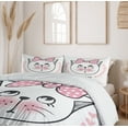 thumbnail image 6 of Ambesonne Kitty Duvet Cover Sets, Love Typography and Hearts, 2-Queen, Pale Pink Dark Blue Grey, 6 of 7