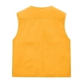 thumbnail image 6 of Mens Lightweight Sai Travel Fishing Vest Photography Outdoor Work Cargo Vest with Muti Pockets Big and Tall Size S-6XL Yellow, 6 of 9